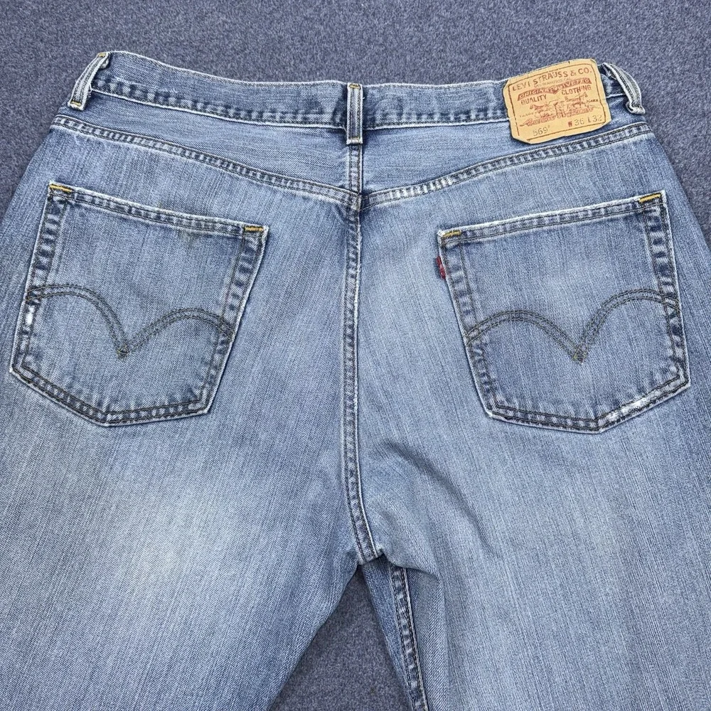Levis Jeans 36x32 Blue 569 Loose Straight Wide Leg Baggy Fade Street Skater